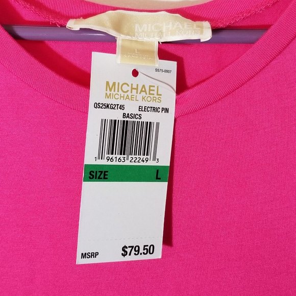 New Michael Michael Kors Top (QS25KG2T45) Electric Pink Sleeveless in Size Large - Picture 3 of 6